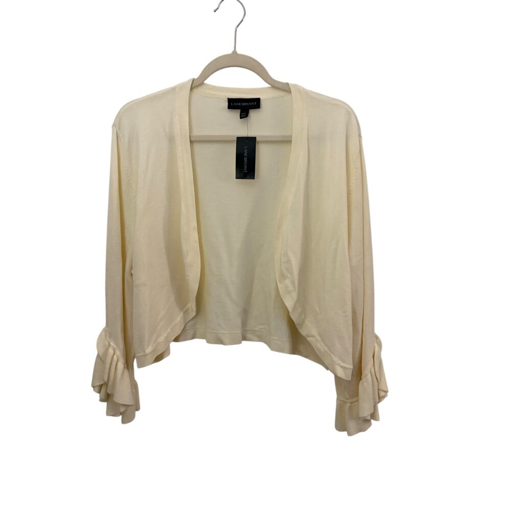 Lane Bryant Cream Cardigan Size 18 Feminine Romantic Lightweight NEW